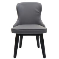 2er-Set Esszimmerstühle Polster Massivholz Stoff grau