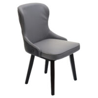 2er-Set Esszimmerstühle Polster Massivholz Stoff grau