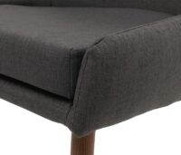 2er-Set Esszimmerstühle Polster Stoff Metallgestell dunkelgrau