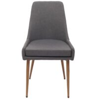 2er-Set Esszimmerstühle Polster Stoff Metallgestell dunkelgrau