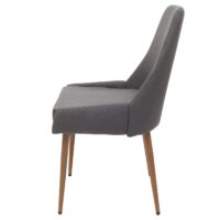 2er-Set Esszimmerstühle Polster Stoff Metallgestell dunkelgrau