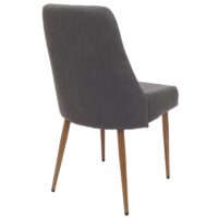 2er-Set Esszimmerstühle Polster Stoff Metallgestell dunkelgrau