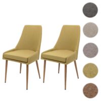 2er-Set Esszimmerstühle Polster Metall Stoff grün