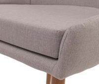 2er-Set Esszimmerstühle Polsterstuhl Stoff Metall hellgrau