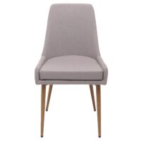2er-Set Esszimmerstühle Polsterstuhl Stoff Metall hellgrau
