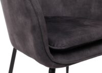 2er-Set Esszimmerstuhl Polsterstuhl Stoff Metall dunkelgrau