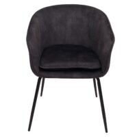 2er-Set Esszimmerstuhl Polsterstuhl Stoff Metall dunkelgrau