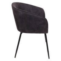 2er-Set Esszimmerstuhl Polsterstuhl Stoff Metall dunkelgrau