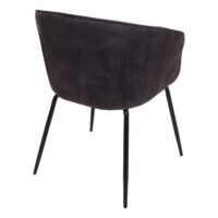 2er-Set Esszimmerstuhl Polsterstuhl Stoff Metall dunkelgrau