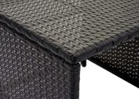 2er-Set Poly-Rattan Garten Sitzhocker Kissen schwarz hellgrau