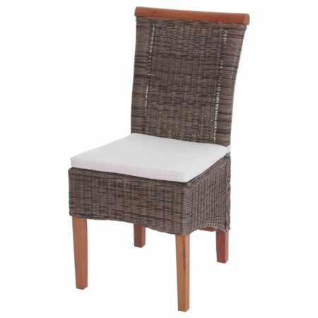 2er-Set Rattan Esszimmerstühle mit Sitzkissen