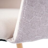 2er-Set Esszimmerstühle Retro Design mit Armlehnen Stoff creme-beige