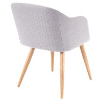 2er-Set Esszimmerstühle Retro Design mit Armlehnen Stoff hellgrau-grau