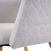 2er-Set Esszimmerstühle Retro Design mit Armlehnen Stoff hellgrau-grau