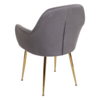 2er-Set Esszimmerstühle Retro Design Samt goldene Beine grau
