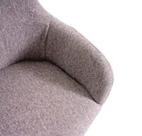 2er-Set Esszimmerstühle Retro Design Stoff schwarze Beine grau