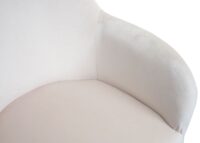 2er-Set Esszimmerstühle Retro Samt goldene Beine creme-weiss