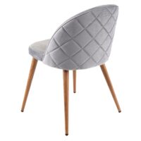 2er-Set Retro Esszimmerstühle Samt 50er Jahre Design hellgrau