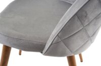 2er-Set Retro Esszimmerstühle Samt 50er Jahre Design hellgrau