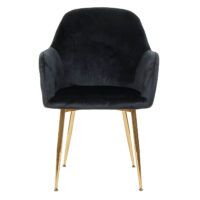 2er-Set Stühle Retro Design Samt goldene Beine schwarz