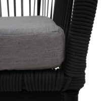 2er-Set Outdoor Rope-Barhocker Metall Kissen hellgrau anthrazit