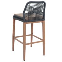 2er-Set Outdoor Rope-Barhocker Seilgeflecht Kissen taupe anthrazit