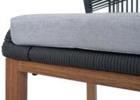 2er-Set Rope-Barhocker Outdoor Seilgeflecht Kissen hellgrau anthrazit