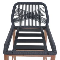 2er-Set Rope-Barhocker Outdoor Seilgeflecht Kissen hellgrau anthrazit