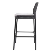 2er-Set Rope-Barhocker Outdoor Seilgeflecht Kissen hellgrau