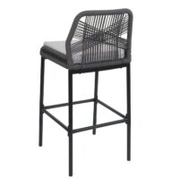 2er-Set Rope-Barhocker Outdoor Seilgeflecht Kissen hellgrau