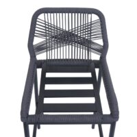 2er-Set Rope-Barhocker Outdoor Seilgeflecht Kissen hellgrau