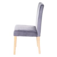 2er-Set Esszimmerstühle aus Samt mit hellen Beinen grau