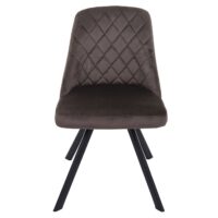 2er-Set Esszimmerstühle Samt mit Metallgestell dunkelbraun