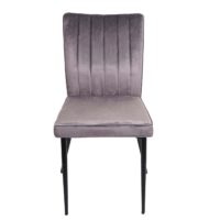 2er-Set Esszimmerstühle Samt Metall für Küche dunkelgrau