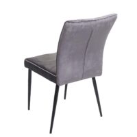 2er-Set Esszimmerstühle Samt Metall für Küche dunkelgrau