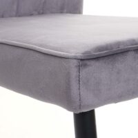 2er-Set Esszimmerstühle Samt Metall für Küche dunkelgrau