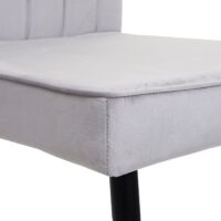 2er-Set Stühle Samt Metall für Esszimmer & Küche hellgrau