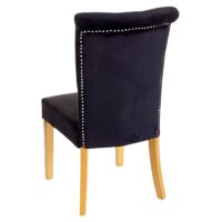 2er-Set Esszimmerstühle Samt mit Nieten goldene Beine schwarz