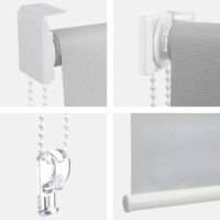 2er-Set Fensterrollo Seitenzugrollo blickdicht 100x160cm grün/weiss