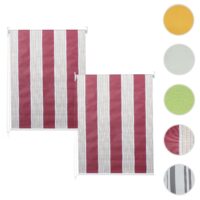 2er-Set Fensterrollo Seitenzugrollo blickdicht 100x160cm rot/weiss/beige