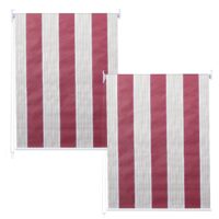 2er-Set Seitenzugrollo blickdicht Sonnenschutz 120x230cm rot/weiss/beige