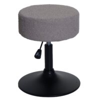 2er-Set Sitzhocker höhenverstellbar drehbar Bouclé Ø37cm taupe