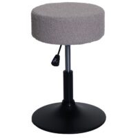 2er-Set Sitzhocker höhenverstellbar drehbar Bouclé Ø37cm taupe