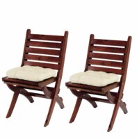 2er-Set Sitzkissen Stuhlkissen 41x38x8cm creme