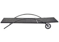 2er-Set Sonnenliegen Poly-Rattan mit creme-beigen Kissen schwarz