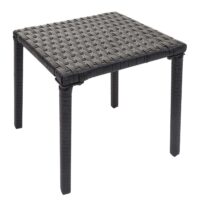 2er-Set Sonnenliegen Poly-Rattan mit creme-beigen Kissen schwarz