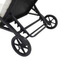 2er-Set Sonnenliegen Poly-Rattan mit creme-beigen Kissen schwarz