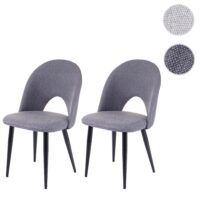 2er-Set Esszimmerstühle Stoff für Küche & Esszimmer dunkelgrau