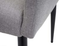 2er-Set Esszimmerstühle mit Stoffbezug für Küche hellgrau