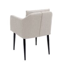 2er-Set Esszimmerstühle Stoff mit Lehne creme-beige